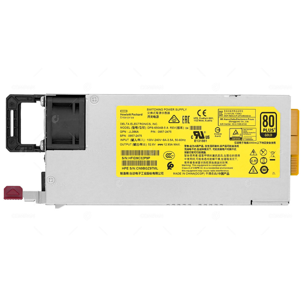 JL086A  HPE ARUBA JL086A DPS-650AB-5 680W 100-240VAC POWER SUPPLY