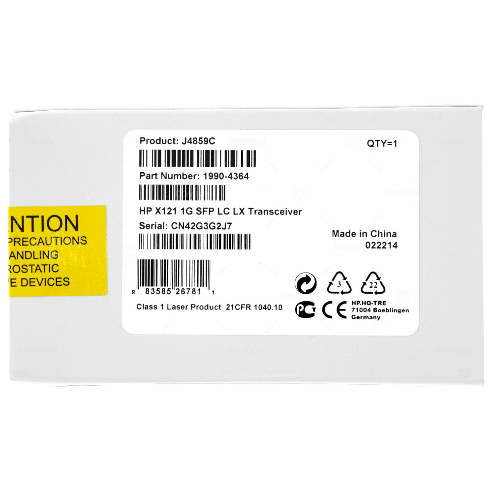 J4859C NEW  HP OPTICAL TRANSCEIVER MODULE 1G 1000BASE-LX MMF LC 550M SMF LC 10KM 1310NM