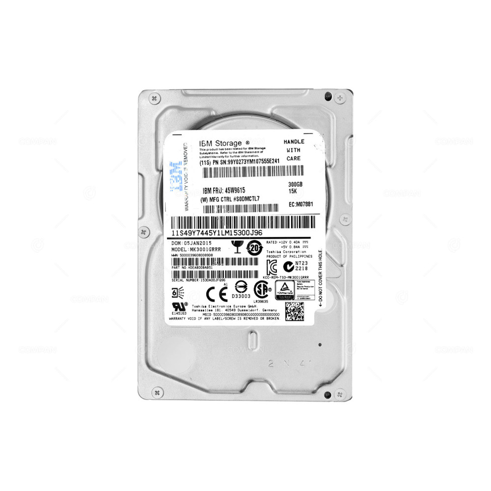 MK3001GRRR TOSHIBA HDD 300GB 15K SAS 6G HOT-SWAP 2.5" SFF