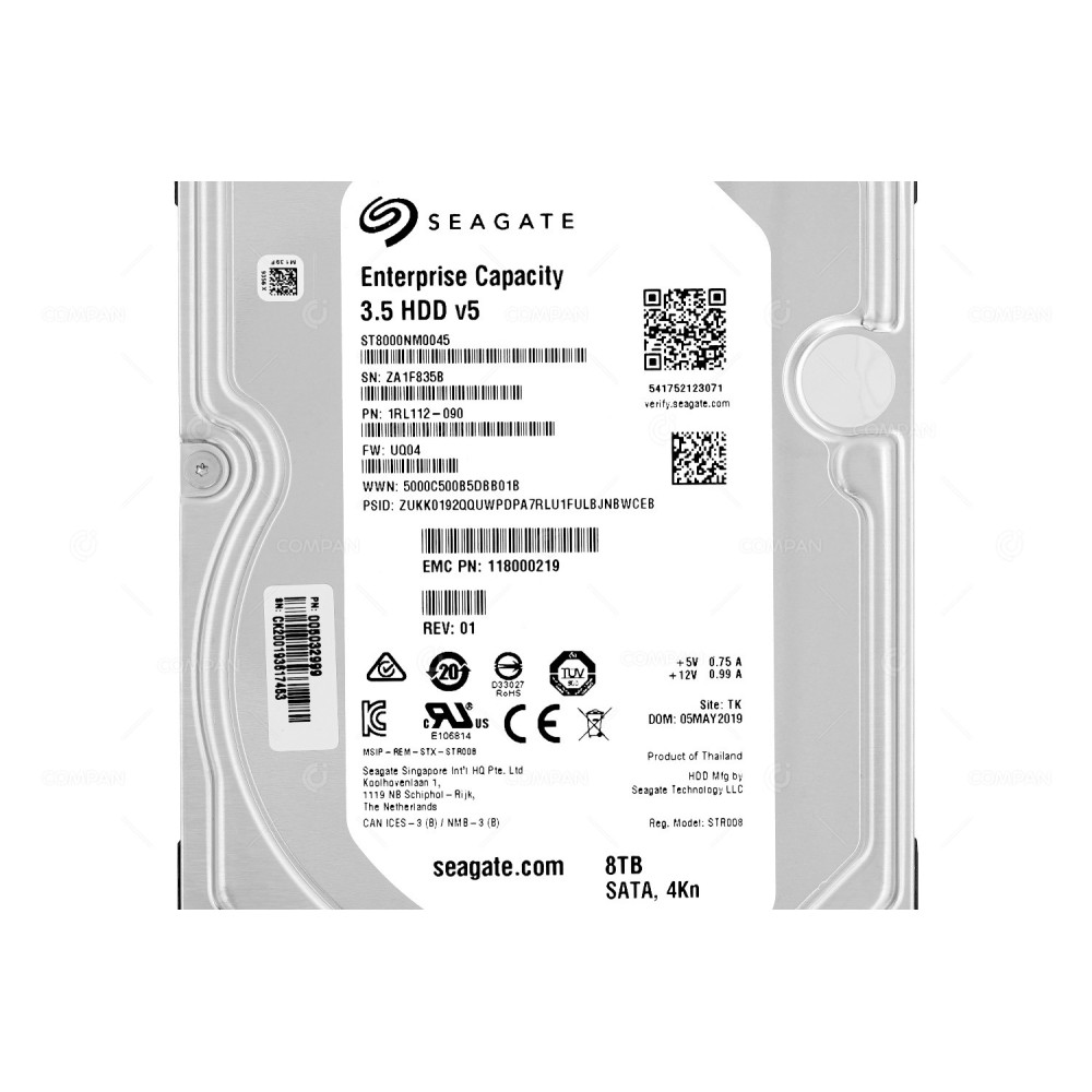ST8000NM0045 SEAGATE HDD 8TB 7.2K SATA 6G HOT-SWAP 3.5" LFF