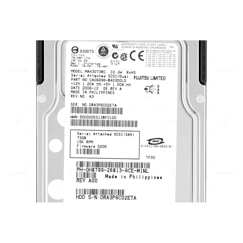 MAX3073RC  FUJITSU HDD 73GB 15K SAS 6G 2.5" SFF HOT-SWAP