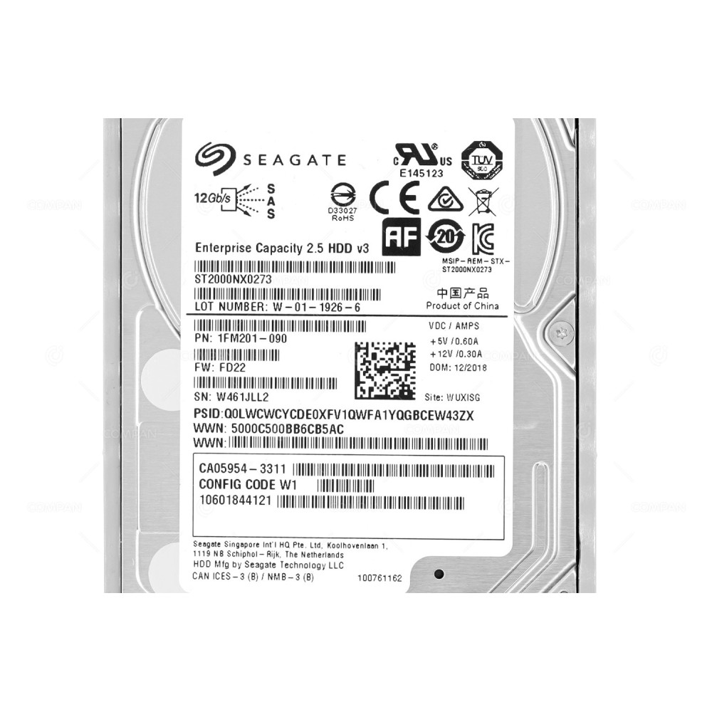 CA08226-E852 FUJITSU HDD 2TB 7.2K SAS 12G 2.5" SFF FOR ETERNUS DX100 DX200 S3 S4