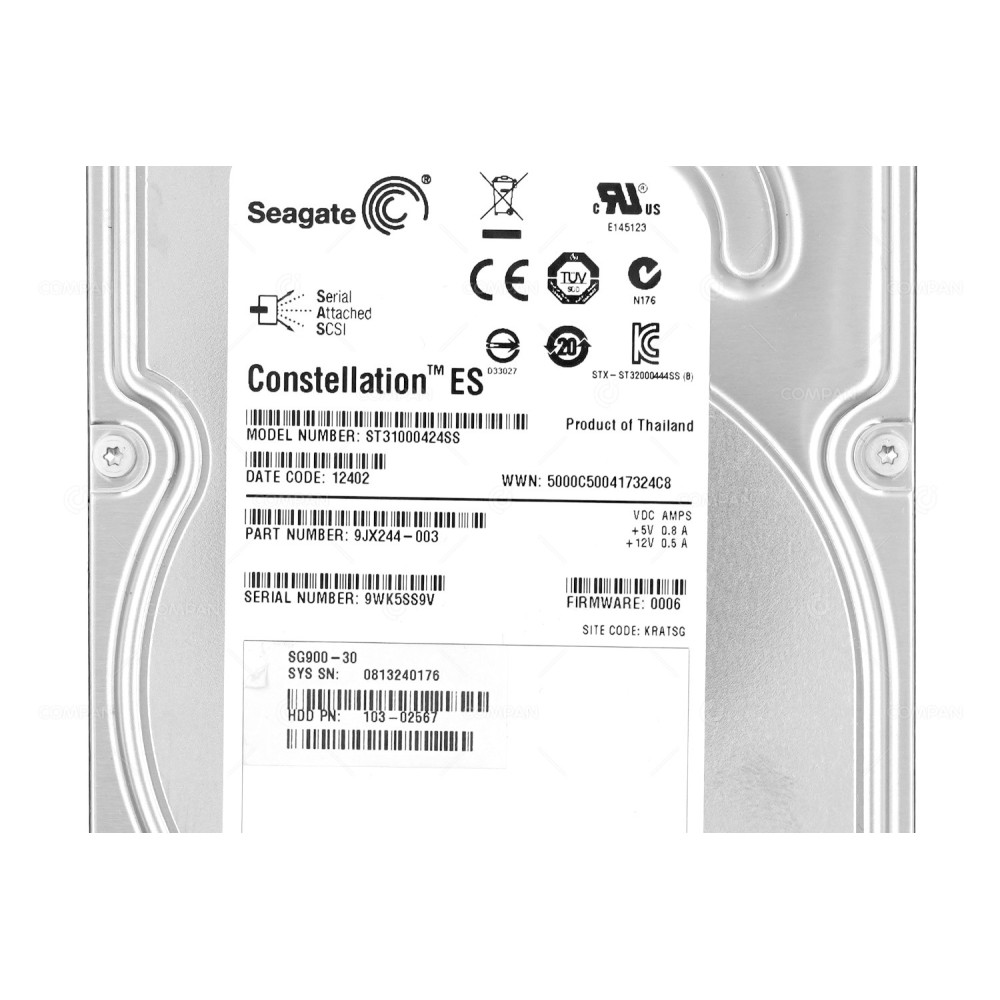 103-02567  BLUE COAT 1TB 7.2K 6G SAS 3.5 LFF HARD DRIVE FOR SG900-20-PR