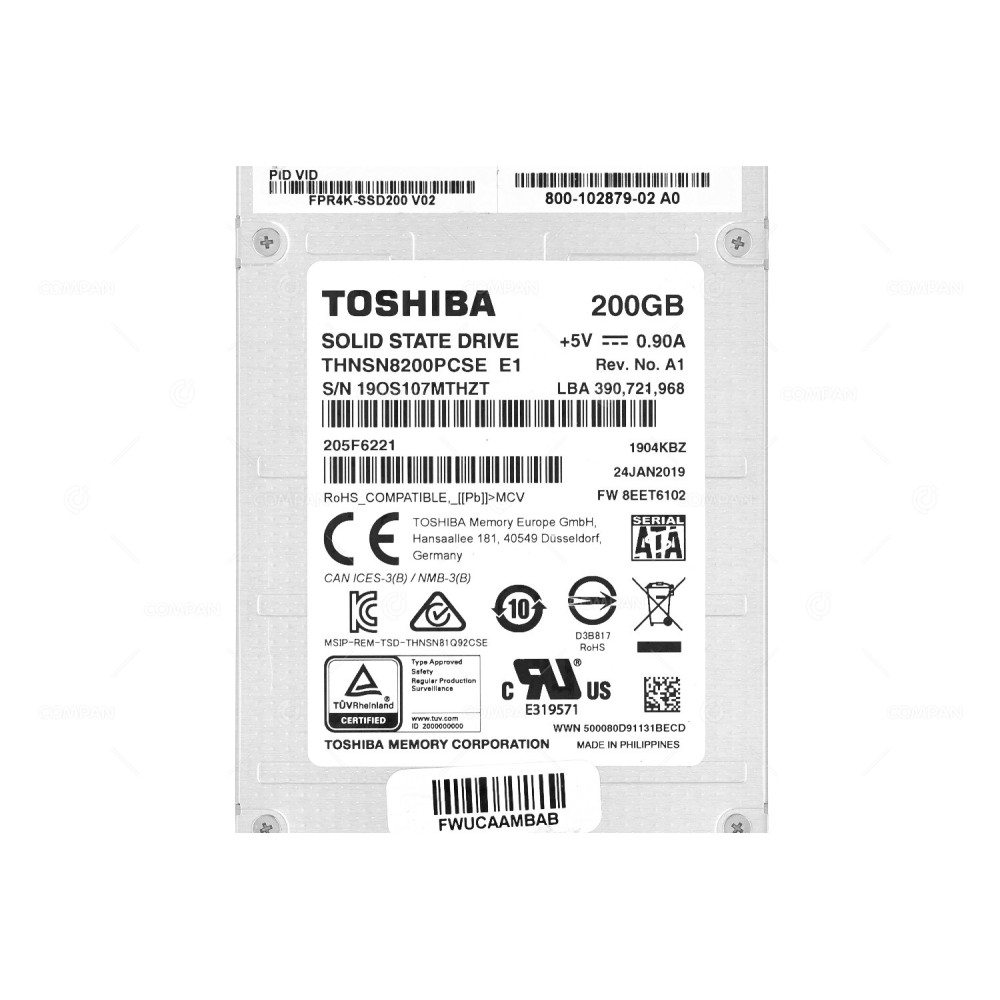 FPR4K-SSD200  CISCO SSD 200GB SATA 6G 2.5" SFF FOR CISCO FIREPOWER 4100 SERIES