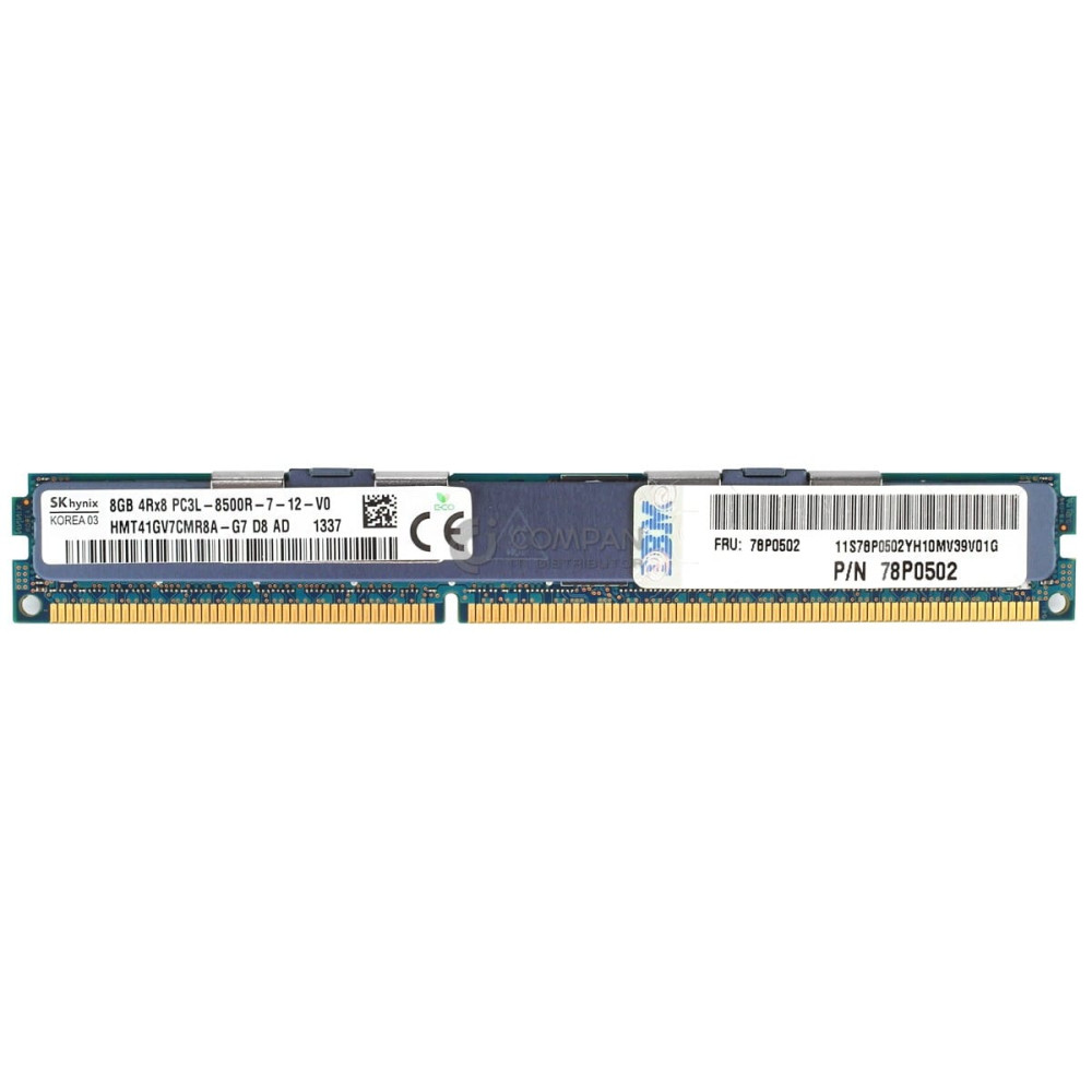 78P0502 IBM DDR3 SDRAM 8GB 4RX8 PC3-8500 1066MHZ RDIMM CL7