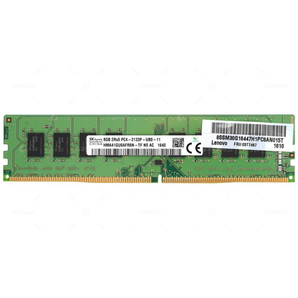 03T7467 LENOVO DDR4 SDRAM 8GB 2RX8 PC4-19200 2133MHZ UDIMM CL15