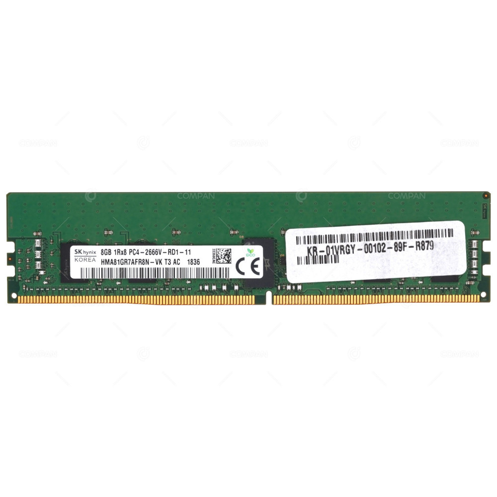 1VRGY DELL DDR4 8GB 1RX8 PC4-21333 2666MHZ RDIMM CL19