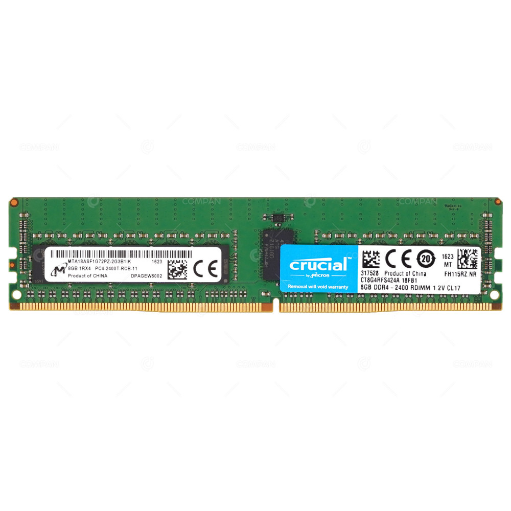 CT8G4RFS424A.18FB1  CRUCIAL DDR4 SDRAM 8GB 1RX4 PC4-19200 2400MHZ RDIMM CL17