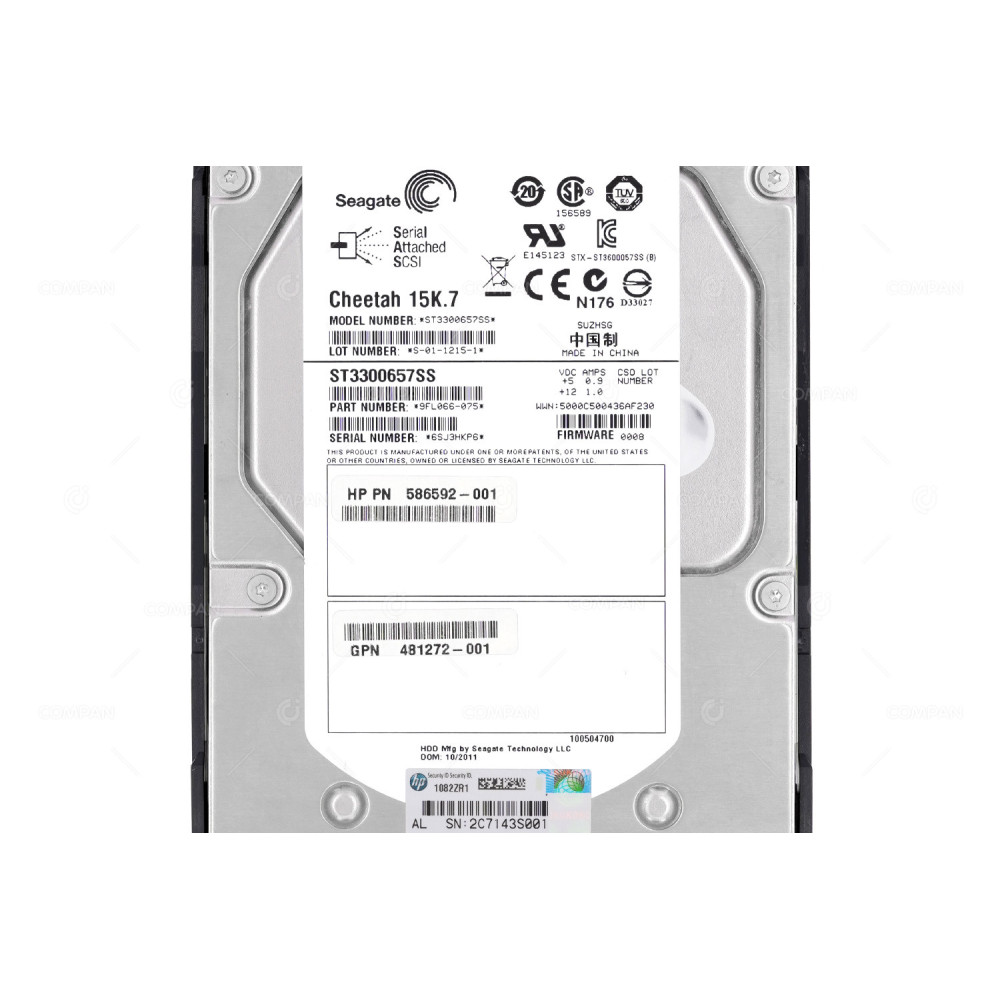 481272-001  HP HARD DRIVE 300GB 15K 6G SAS 3.5 LFF HOT-SWAP