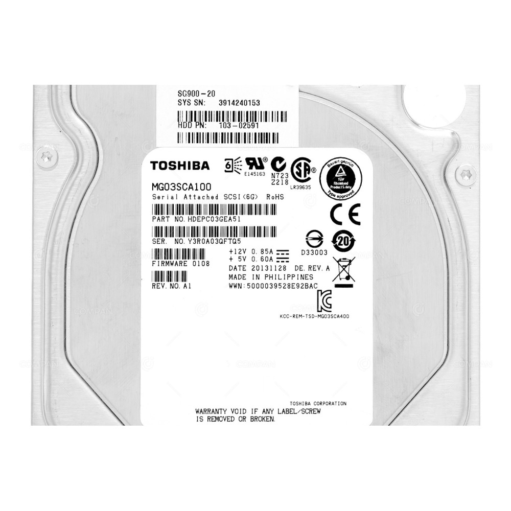 103-02591  BLUE COAT 1TB 7.2K 6G SAS 3.5 LFF HARD DRIVE FOR SG900-20-PR