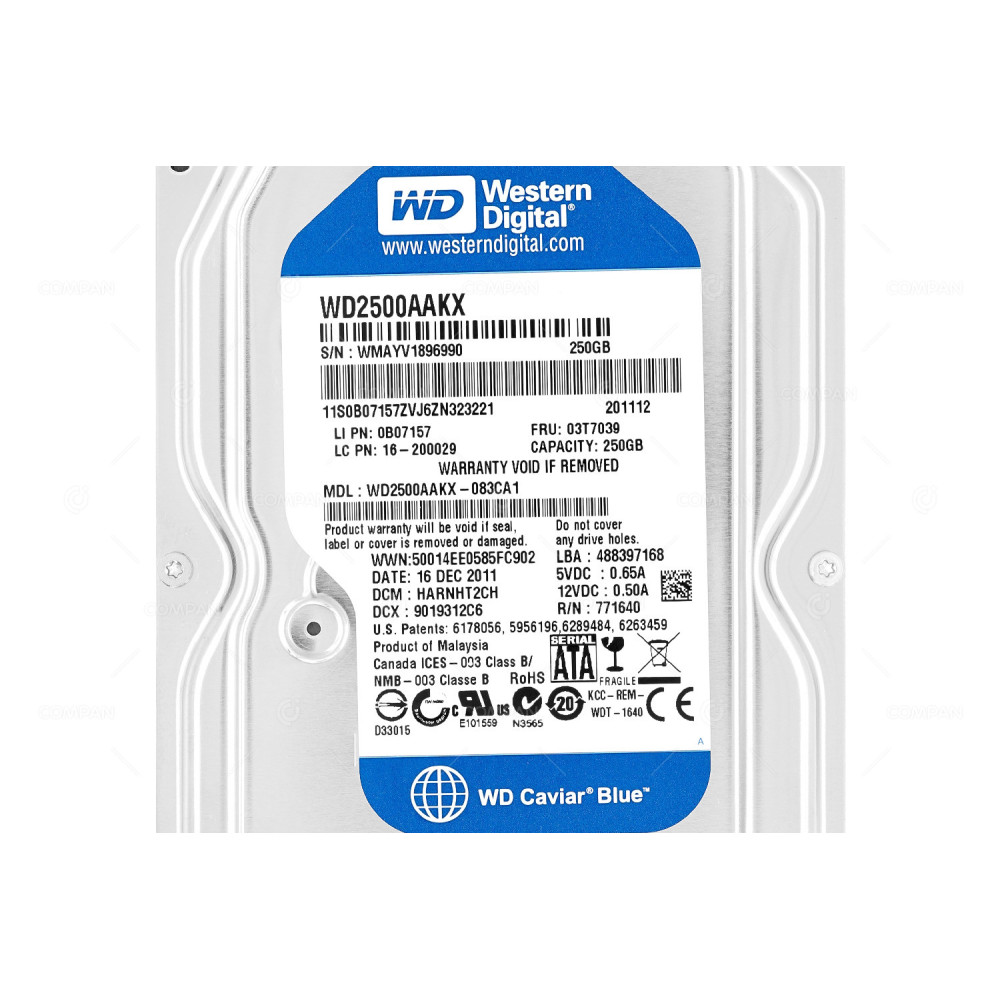 03T7039  LENOVO HARD DRIVE 250GB 7.2K 6G SATA 3.5 LFF