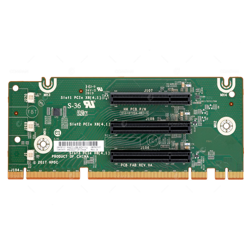 878515-001  HP 3-SLOT PCIE X8 RISER CARD FOR DL180 G10