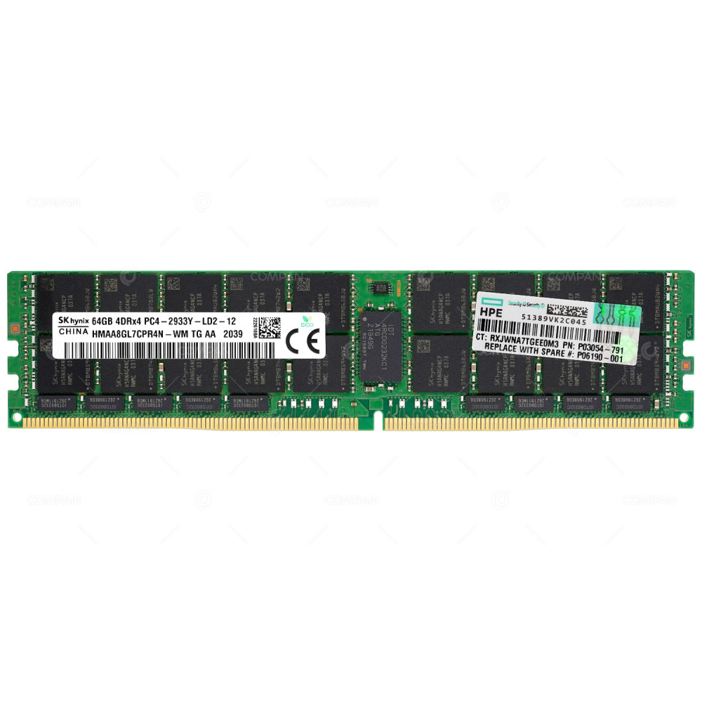 P03054-791  HP DDR4 SDRAM 64GB 4DRX4 PC4-23400 2933MHZ LRDIMM CL21