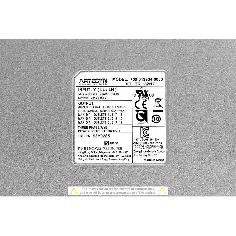 98Y9285 IBM 3-PHASE 32A INTELLIGENT POWER DISTRIBUTION UNIT 12X IEC C19
