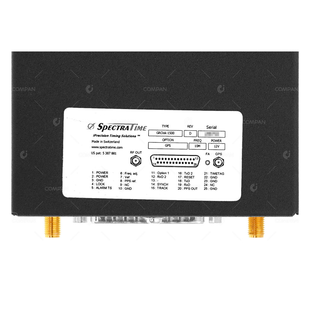SPECTRATIME GRCLOK-1500 RUBIDIUM OSCILLATOR INTEGRATED GPS RECEIVER