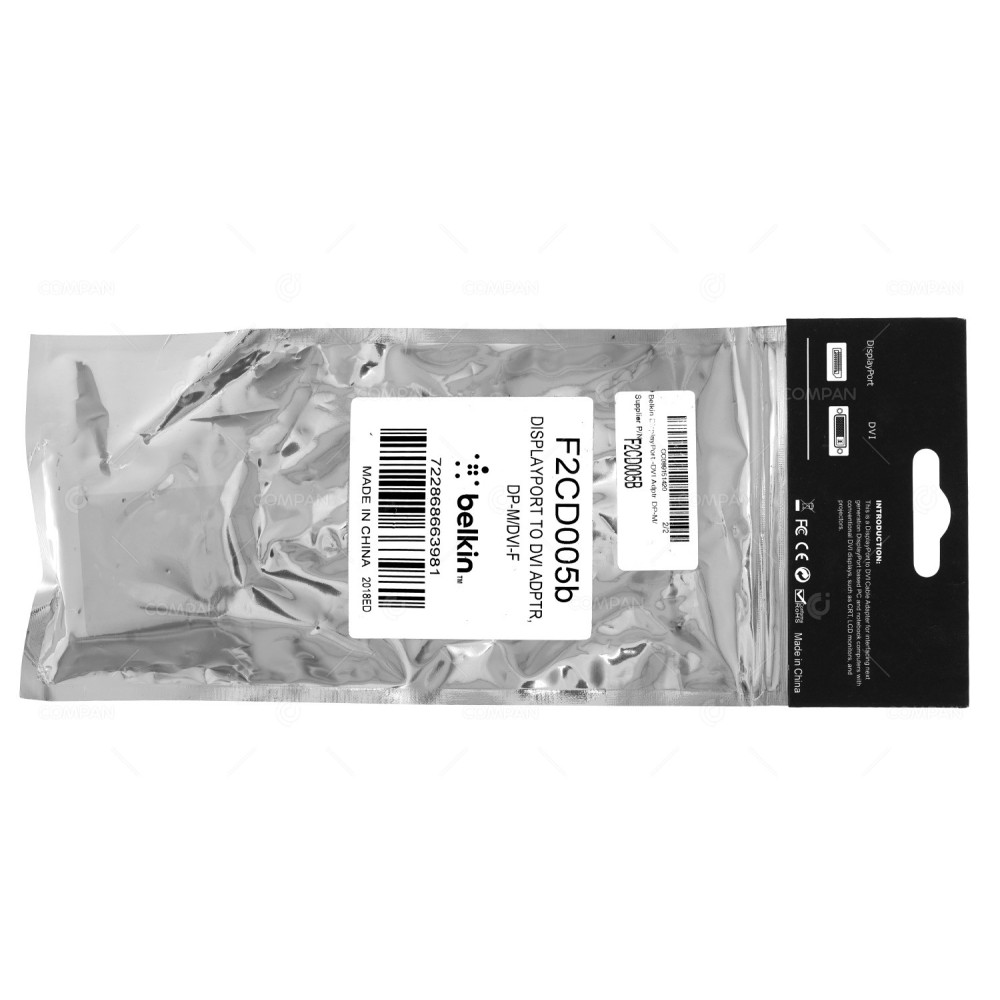 F2CD005B  BELKIN F2CD005B DISPLAYPORT TO DVI VIDEO CABLE ADAPTER