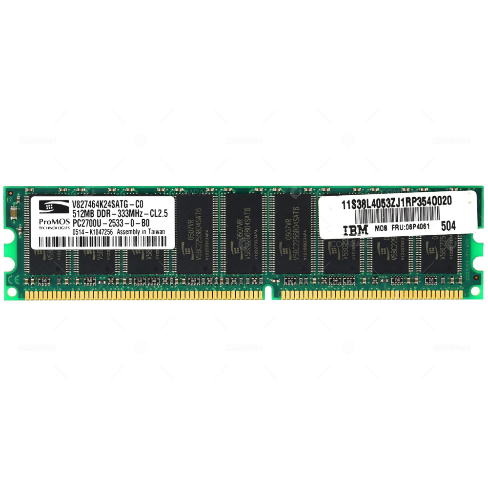 06P4061 IBM DDR SDRAM 512MB PC-2700 333MHZ UDIMM CL2.5