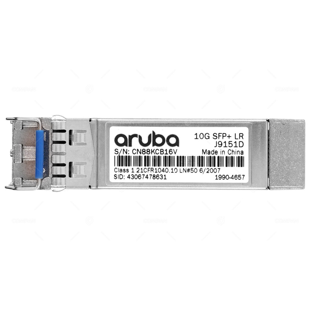 J9151D  ARUBA OPTICAL TRANSCEIVER MODULE 10G 10GBASE-LR SFP+ LC SMF 1310NM 10KM