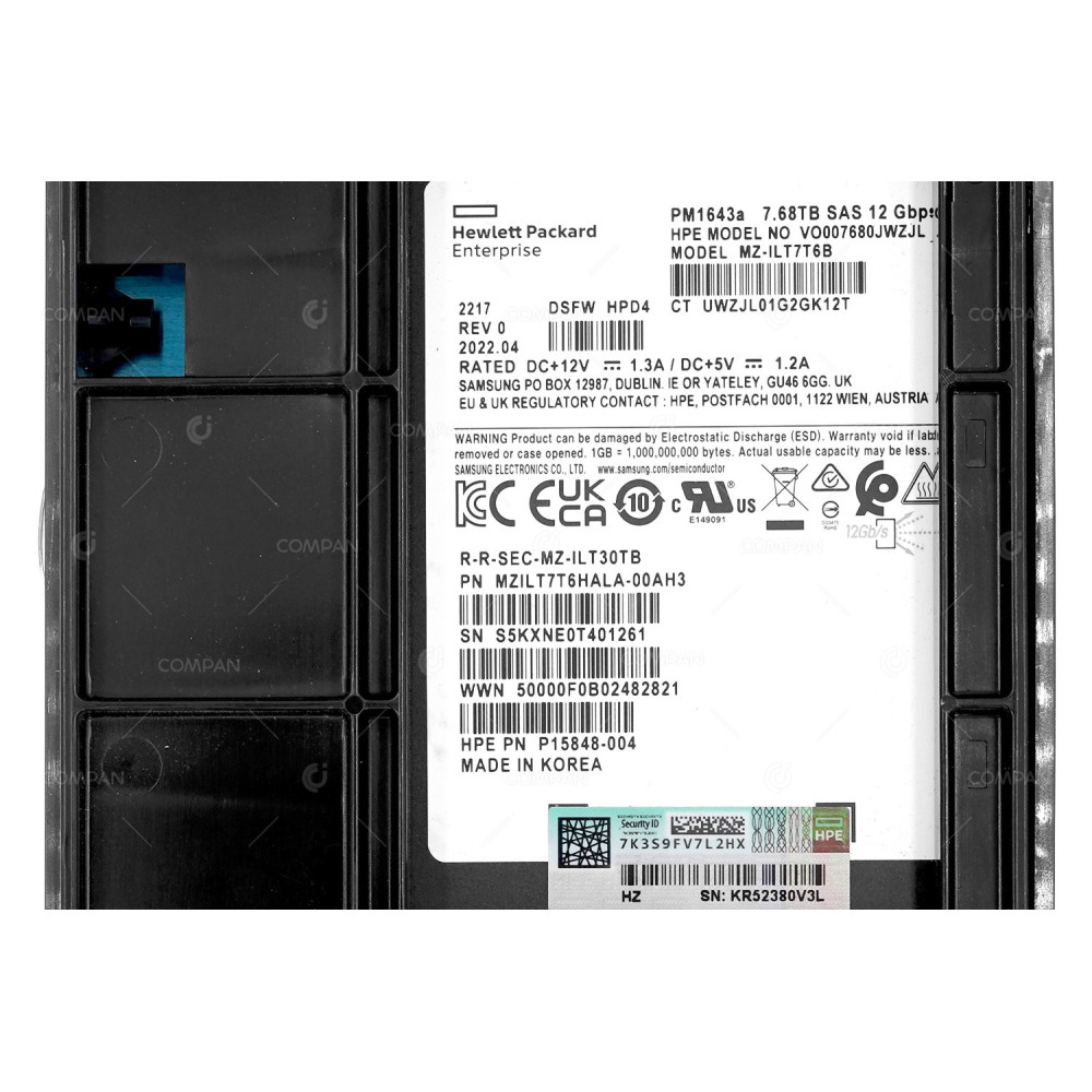 P36644-001  HP SSD 7.68TB SAS 12G SAS 2.5" SFF IN 3.5" LFF FOR DL380 G9 G10
