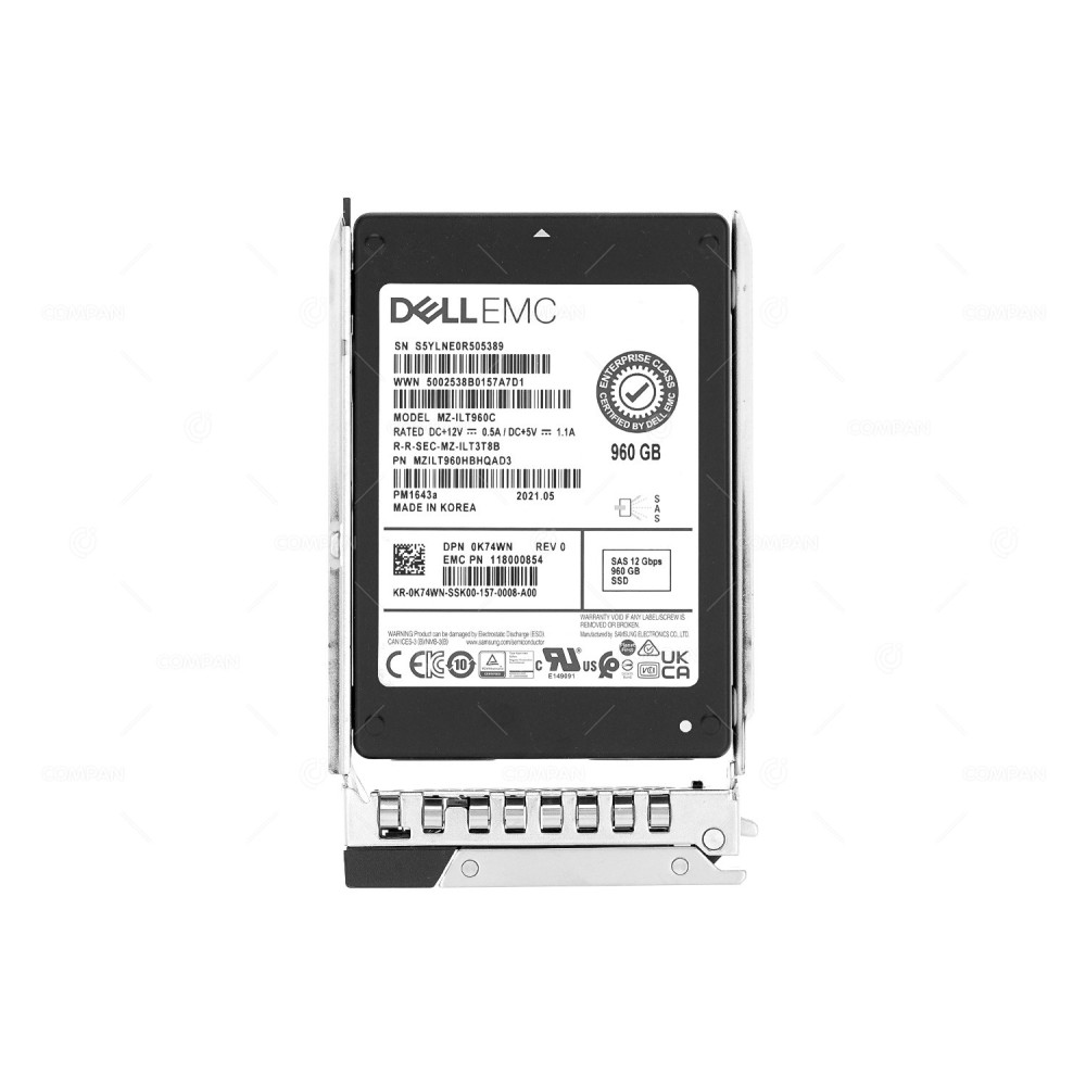K74WN G14  DELL SSD 960GB SAS 12G 2.5" SFF FOR DELL POWEREDGE G14 G15