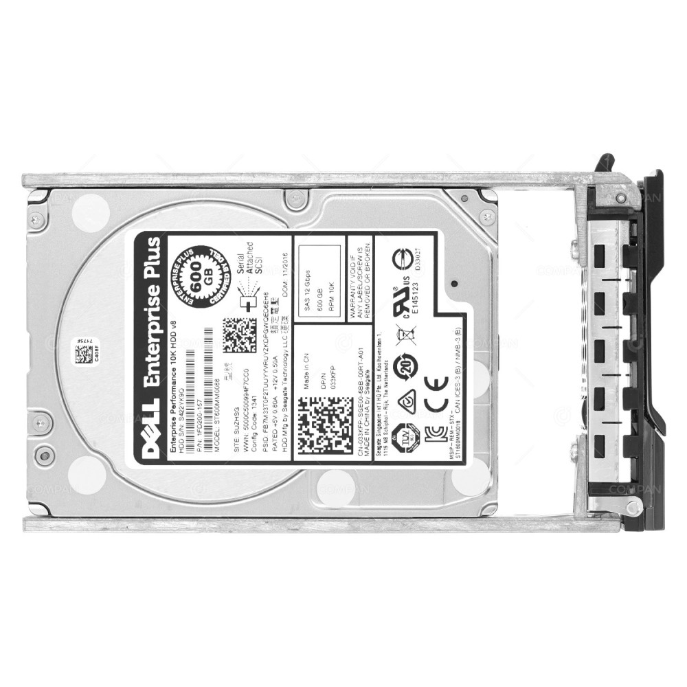 33KFP DELL HDD 600GB 10K SAS 12G 2.5" SFF HOT-SWAP FOR DELL EQUALLOGIC