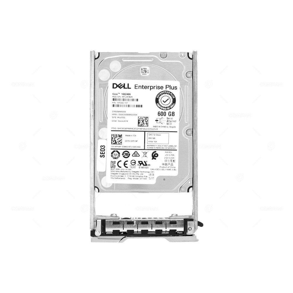 KPV9F EQL DELL HARD DRIVE 600GB 10K 12G SAS 2.5 SFF HOT-SWAP 0KPV9F, ST600MM0009