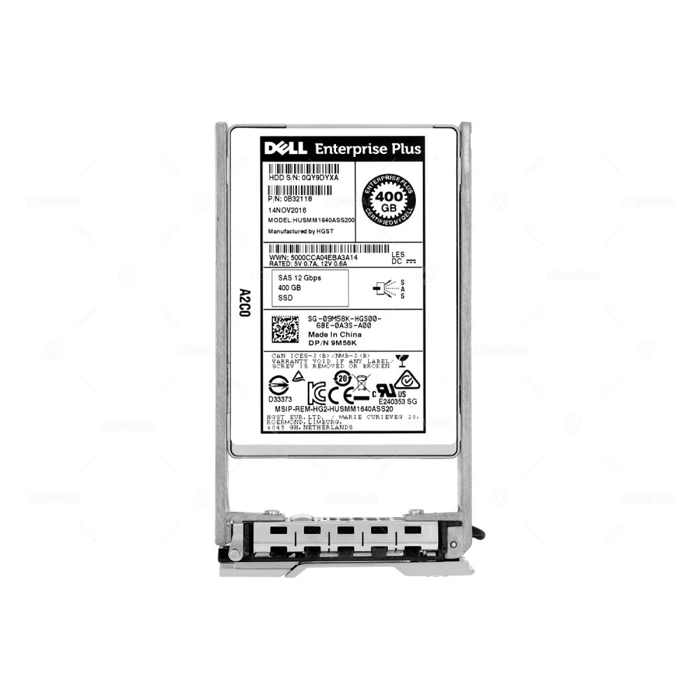9M58K EQL DELL SSD 400GB 12G SAS 2.5 SFF HOT-SWAP HUSMM1640ASS200