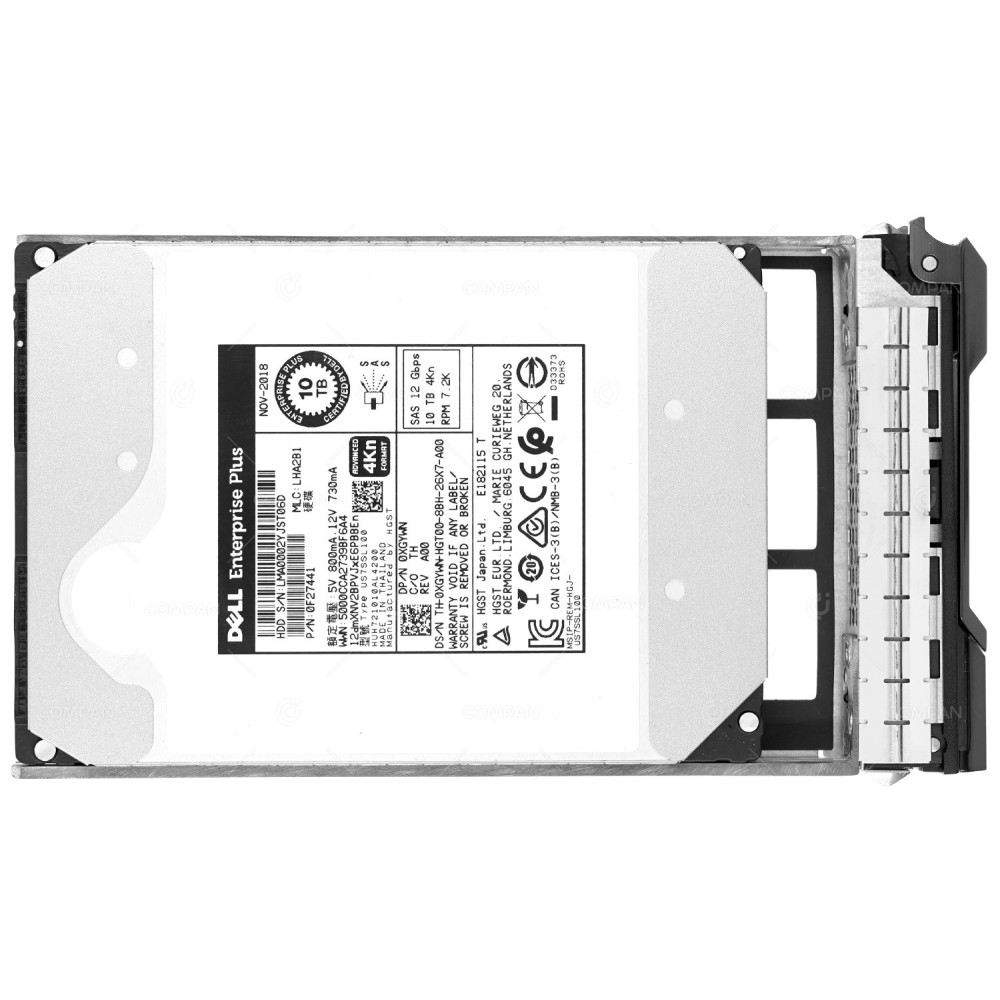 XGYWN CMP  DELL HDD 10TB 7.2K SAS 12G 3.5" LFF FOR DELL COMPELLENT