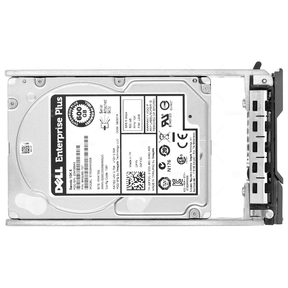 0FK3C CMP  DELL HDD 600GB 10K SAS 6G 2.5" SFF HOT-SWAP FOR DELL COMPELLENT