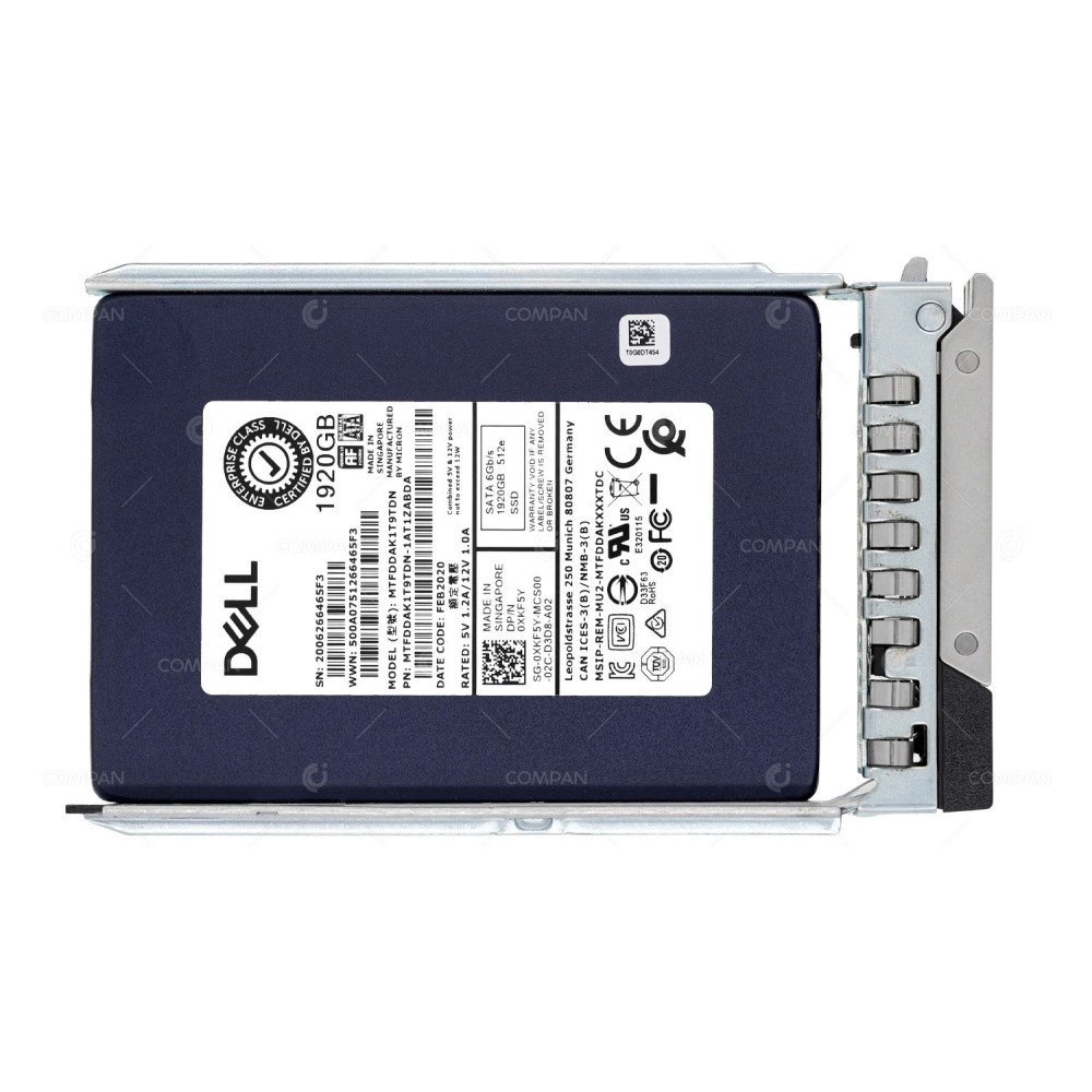 XKF5Y G14  DELL SSD 1.92TB SATA 6G 2.5" SFF FOR DELL POWEREDGE G14 G15