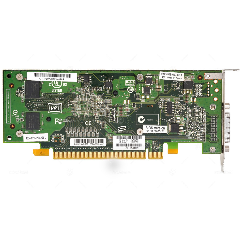 456137-001  HP NVIDIA QUADRO NVS 290 256MB DMS-59 PCIE X16 GRAPHICS CARD