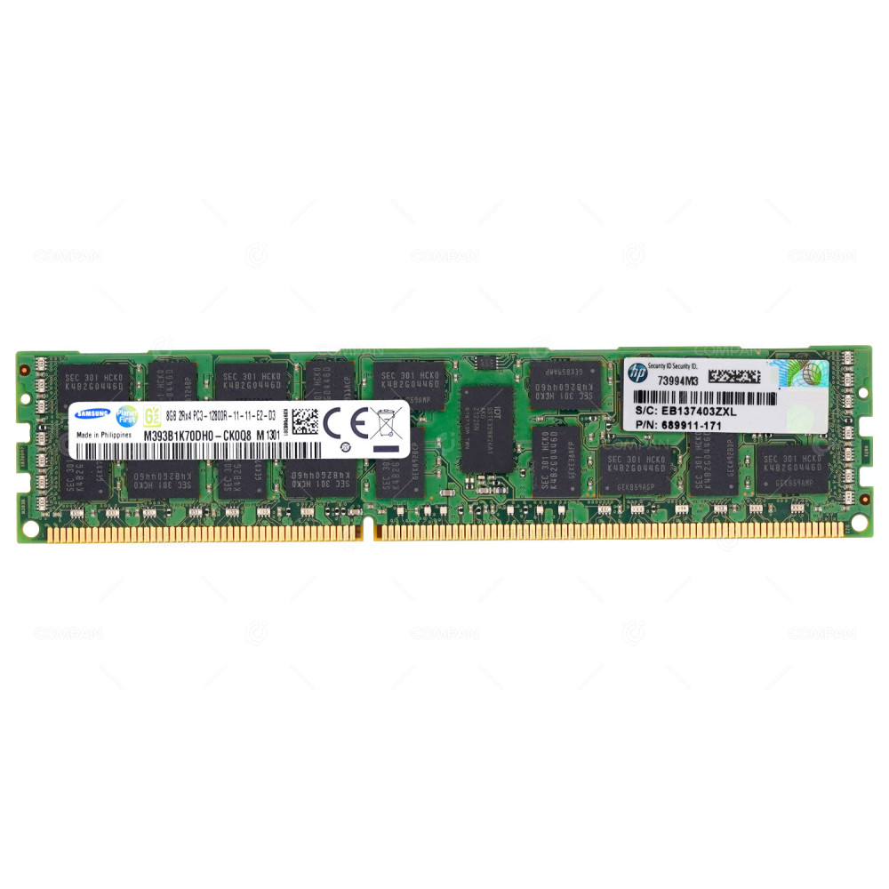 689911-171  HP DDR3 SDRAM 8GB 2RX4 PC3-12800 1600MHZ RDIMM CL11