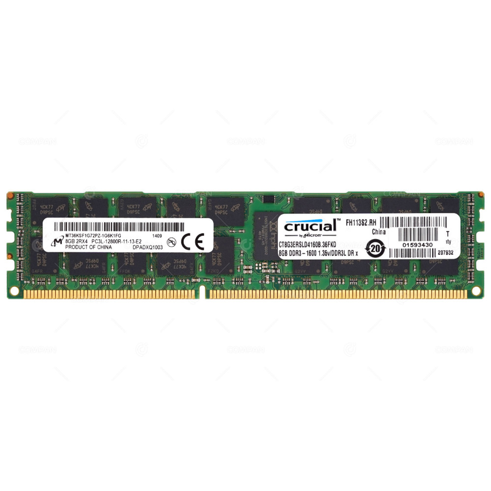 CT8G3ERSLD4160B.36FKD  CRUCIAL DDR3 SDRAM 8GB 2RX4 PC3-12800 1600MHZ RDIMM CL11