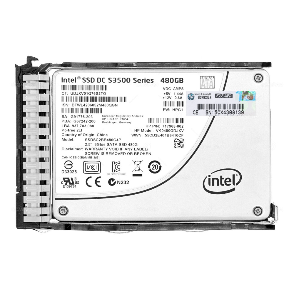 718138-001 HP SSD 480GB SATA 6G 2.5" SFF HOT-SWAP FOR HPE PROLIANT G8 G9 G10