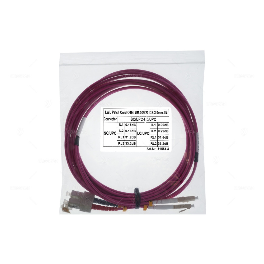 51554.4  FIBER OPTIC PATCHCORD MM OM4 50/125 SC/UPC-LC/UPC 3.00.MM  4M