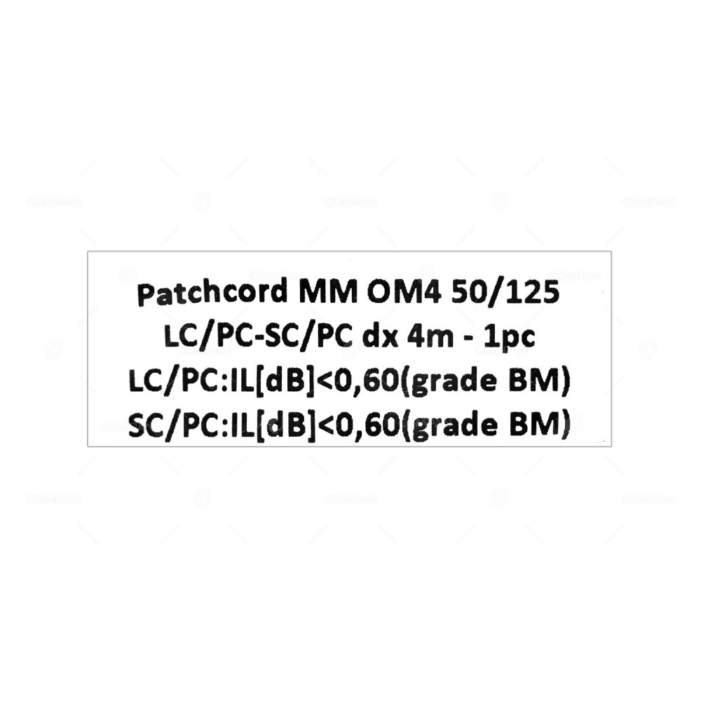 LC-PC-SC-PC 4M  FIBER OPTIC PATCH CORD MM OM4 LC/PC-SC/PC 3.0MM 4M