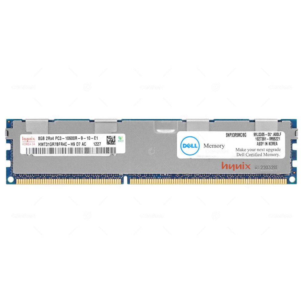 SNPX3R5MC-8G  DELL DDR3 SDRAM 8GB 2RX4 PC3-10600 1333MHZ RDIMM CL9