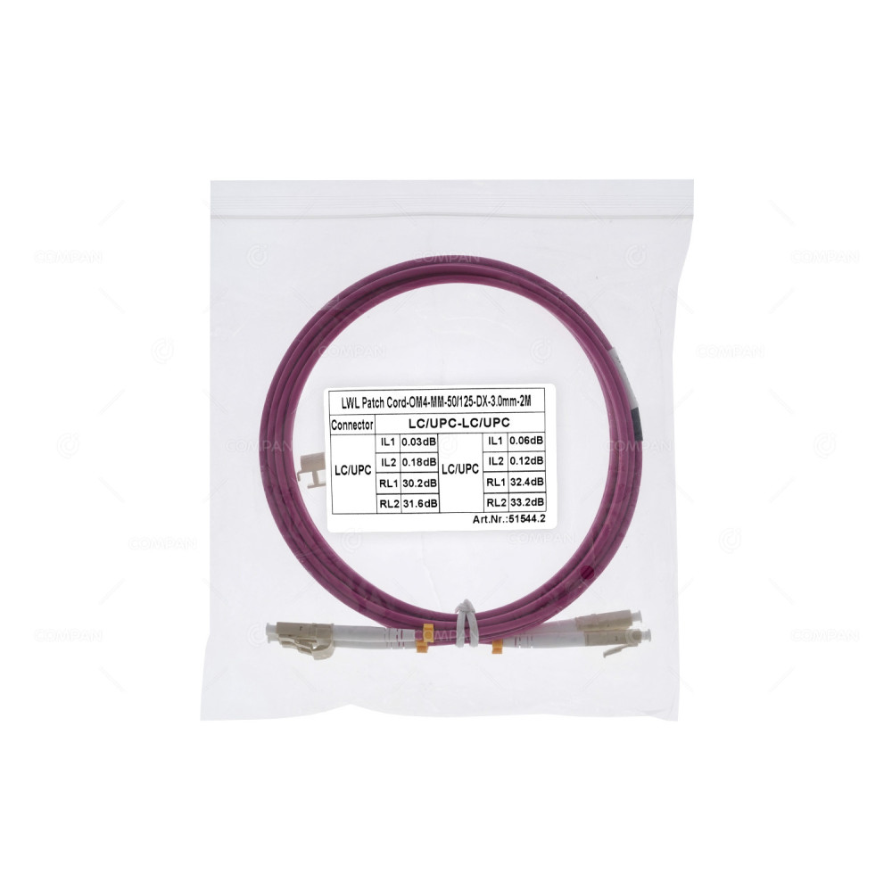 51544.2  FIBER OPTIC PATCH CORD MM OM4 50/125 LC/UPC-LC/UPC 3.00.MM 2M