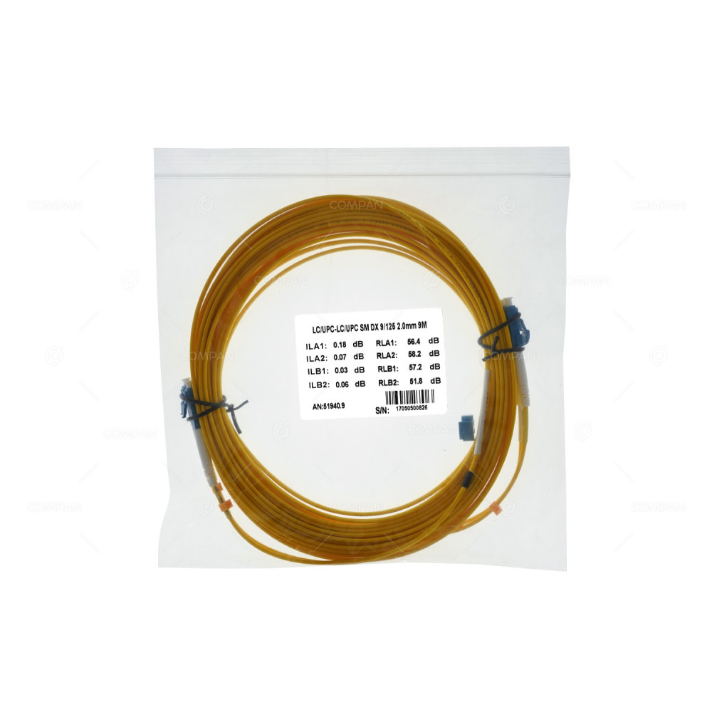 51940.9  FIBER OPTIC PATCH CORD LC.UPC-LC.UPC 2.0MM 9M YELLOW