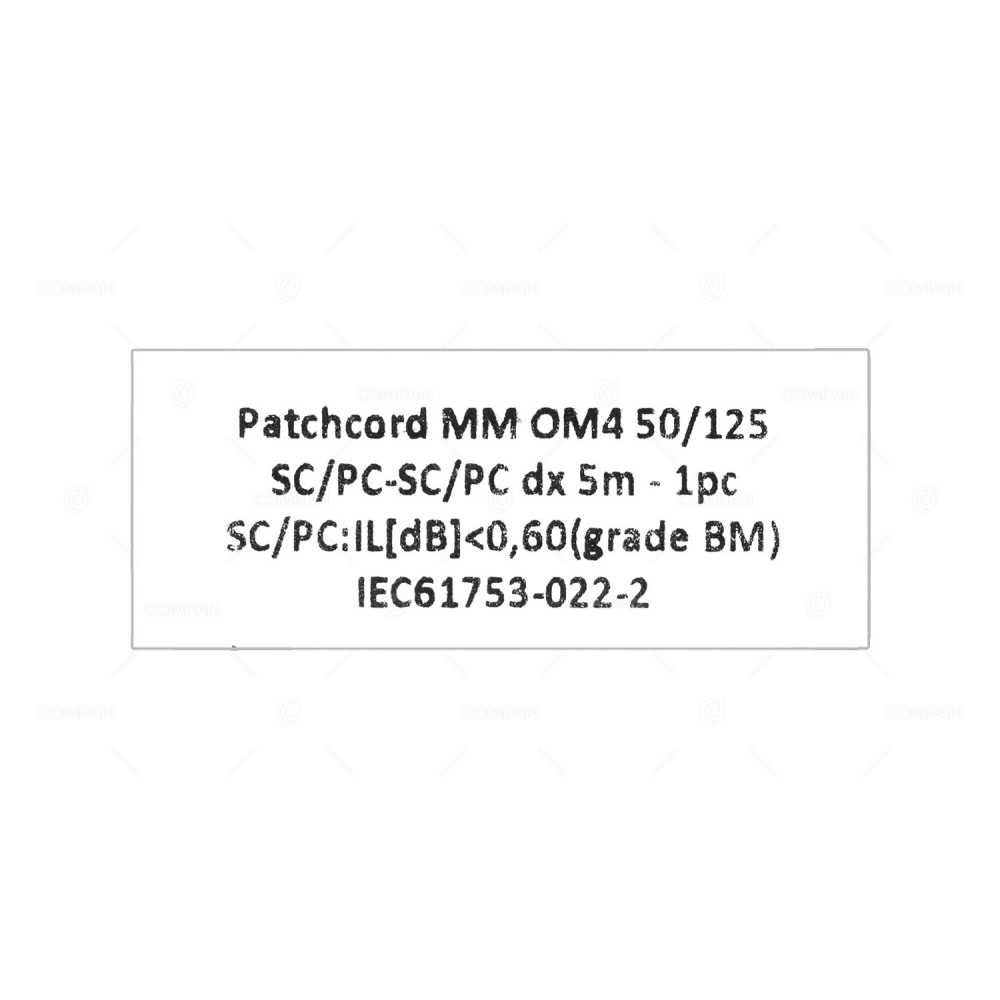 IEC61753-022-2 5M SC-PC  FIBER OPTIC PATCH CORD MM OM4 SC/PC-SC/PC 5M