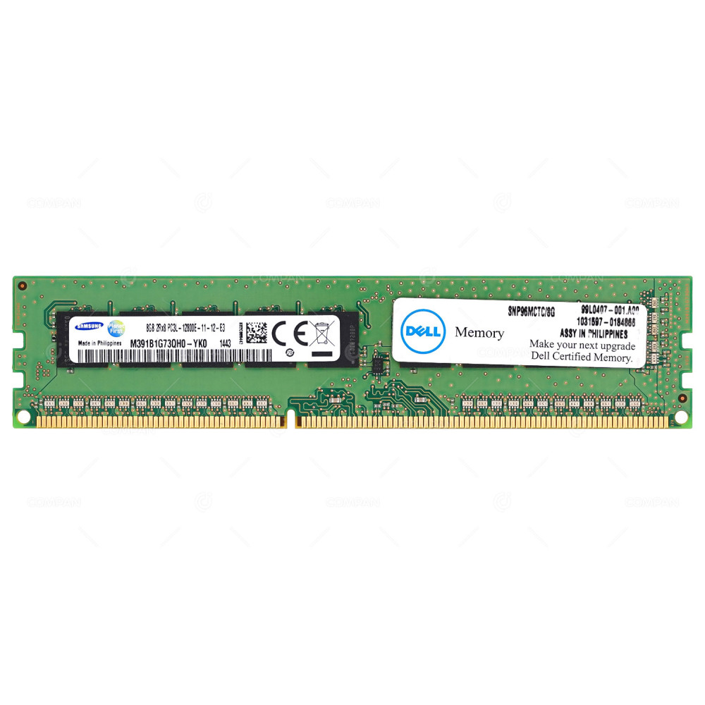 SNP96MCTC-8G  DELL DDR3 SDRAM 8GB 2RX8 PC3-12800 1600MHZ UDIMM CL11