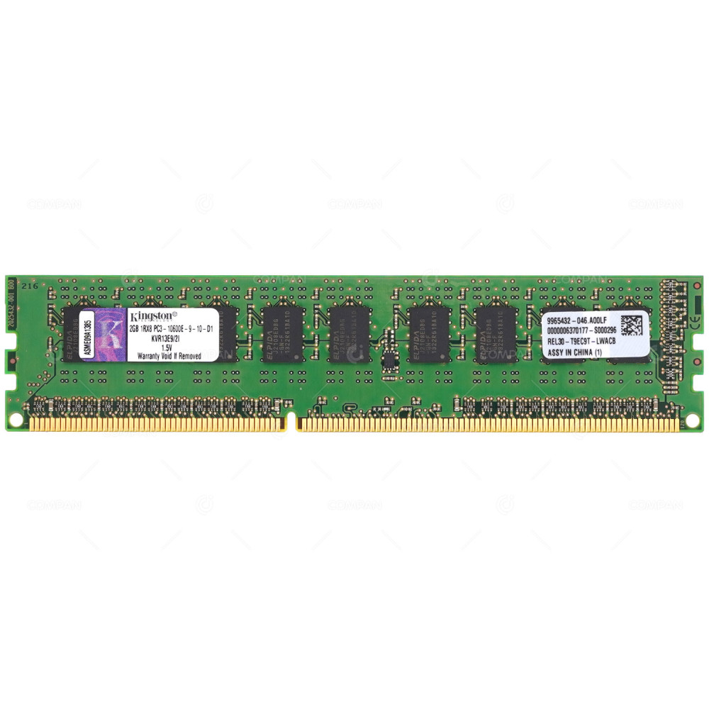 KVR13E9-2  KINGSTON DDR3 SDRAM 2GB 1RX8 PC3-10600 1333MHZ UDIMM CL9