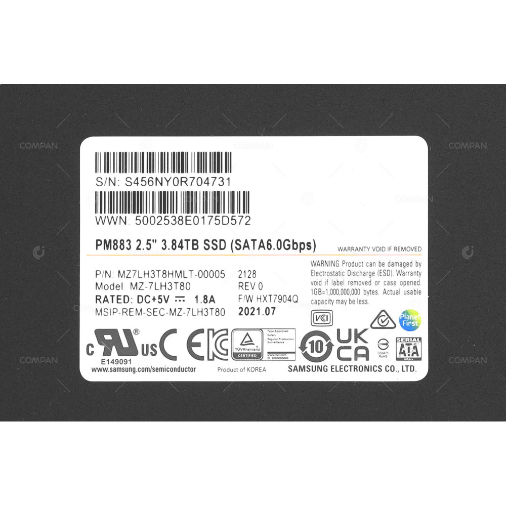 MZ-7LH3T80-NIMBLE  HP SSD 3.84TB SATA 6G 2.5" SFF FOR HP NIMBLE STORAGE