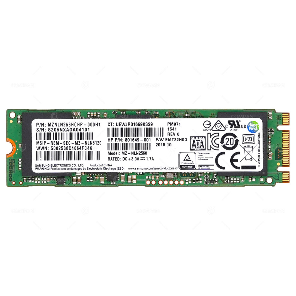 801649-001  HP SSD 256GB SATA 6G 2280