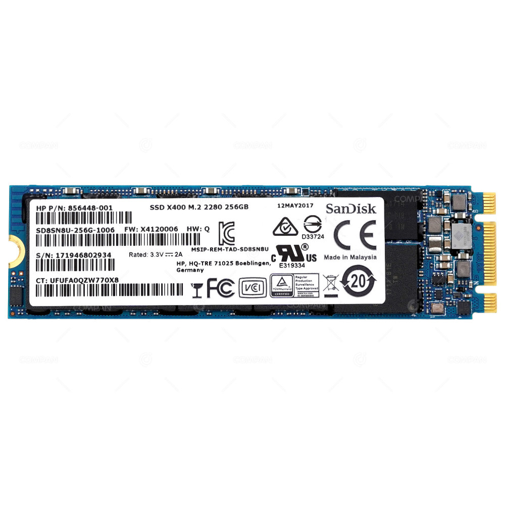 856448-001  HP SSD 256GB SATA 6G M.2 2280