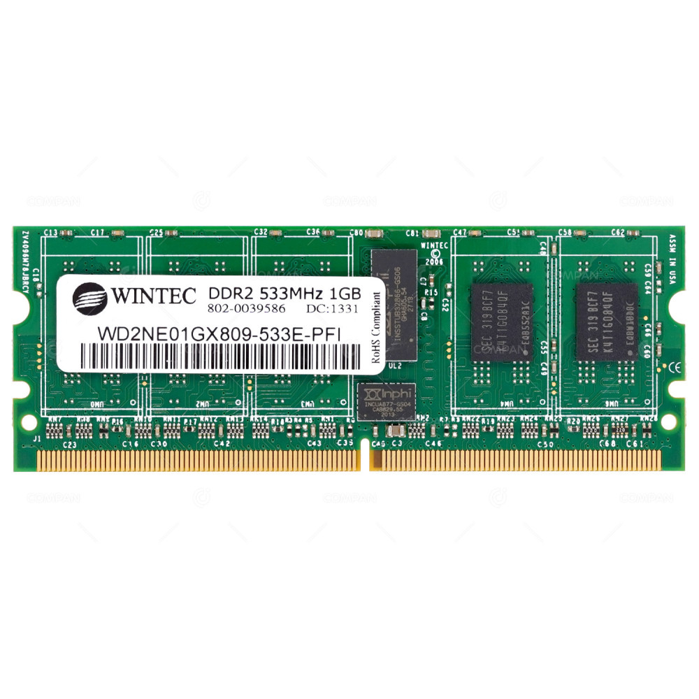 WD2NE01GX809-533E  WINTEC DDR2 SODIMM 1GB PC2-4200 533MHZ RDIMM CL4
