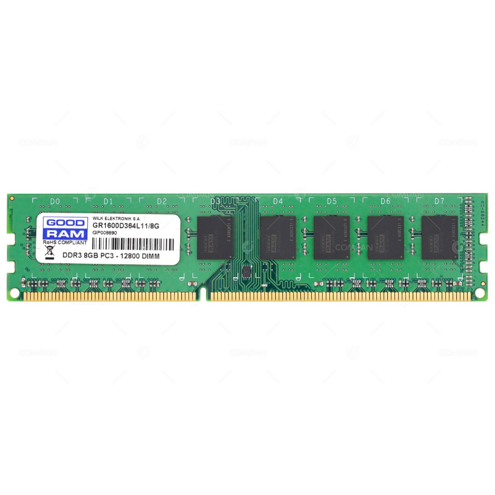 GR1600D364L11-8G  GOODRAM DDR3 SDRAM 8GB PC3-12800 1600MHZ UDIMM CL11