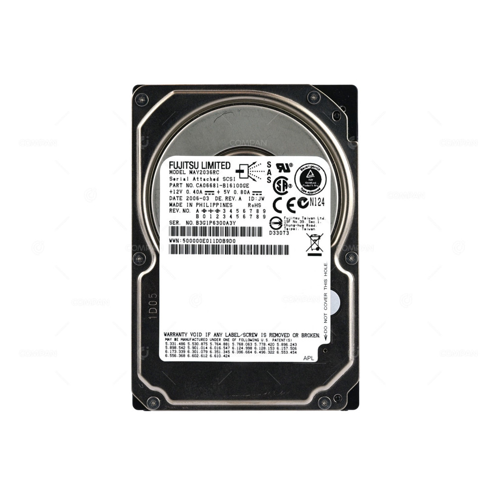 CA06681-B16100GE  FUJITSU HDD 36.7GB 10K SAS 3G 2.5" SFF HOT-SWAP