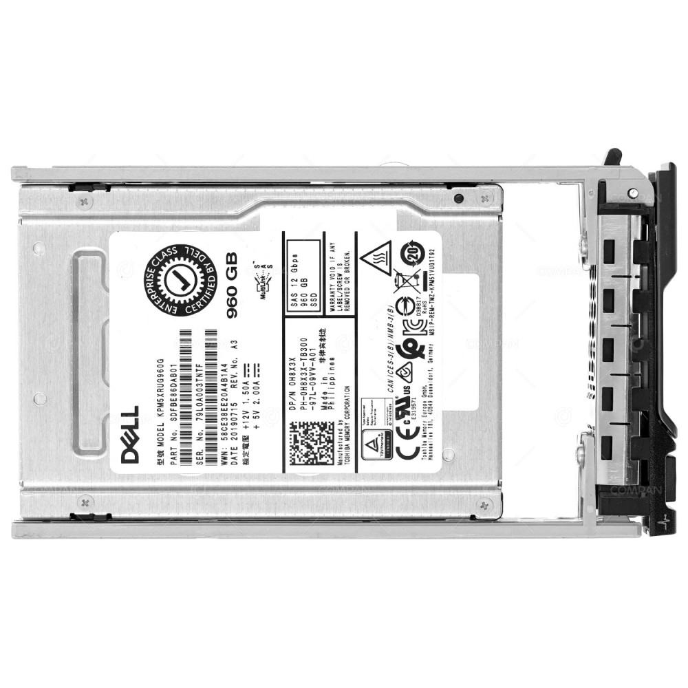 H8X3X DELL SSD 960GB SAS 12G 2.5" SFF FOR DELL POWEREDGE G11 G12 G13