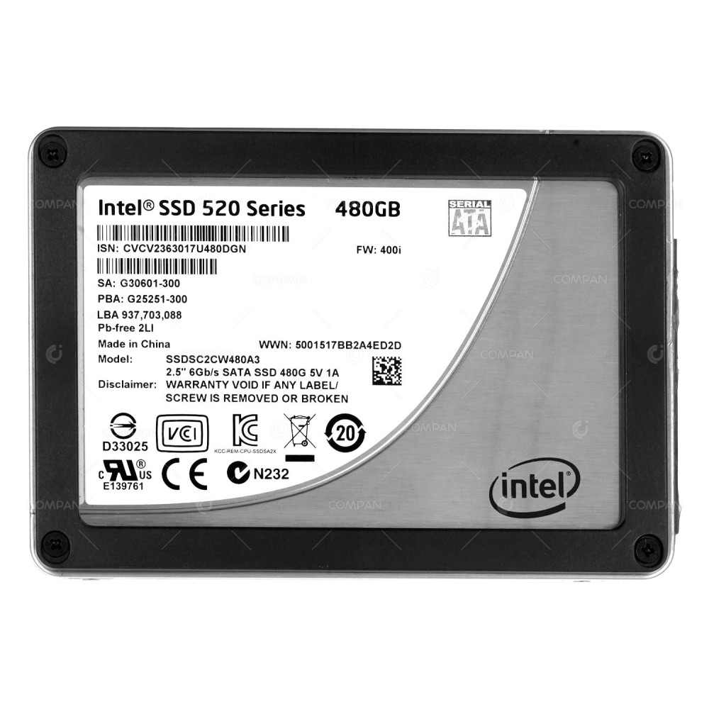 SSDSC2CW480A3 INTEL SSD 480GB SATA 6G 2.5" SFF